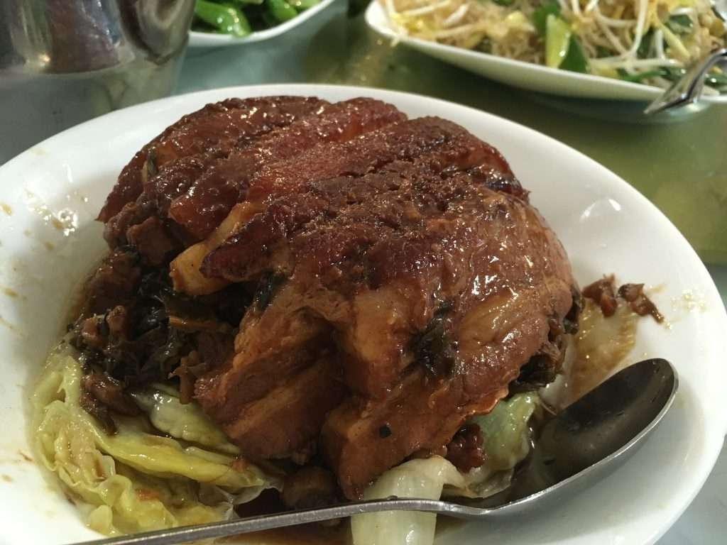 Hakka Restaurant signature dishes Salt Baked Chicken, Pork Belly with Preserved Mustard Greens, Stuffed Tofu, Yong Tau Foo